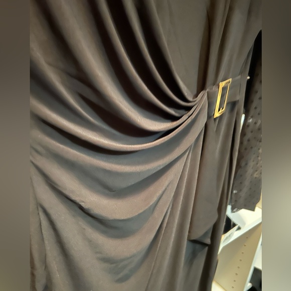 NWT Anne Klein Black bateau neck cocktail dress with illusion sleeves Sz10 - Picture 8 of 12